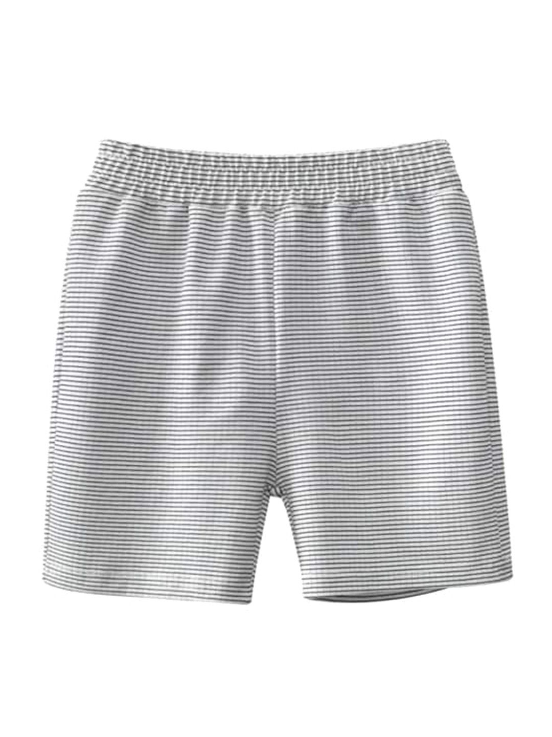 StyleCast Boys Grey Mid-Rise Striped Rapid-Dry Cotton Shorts-picture-21