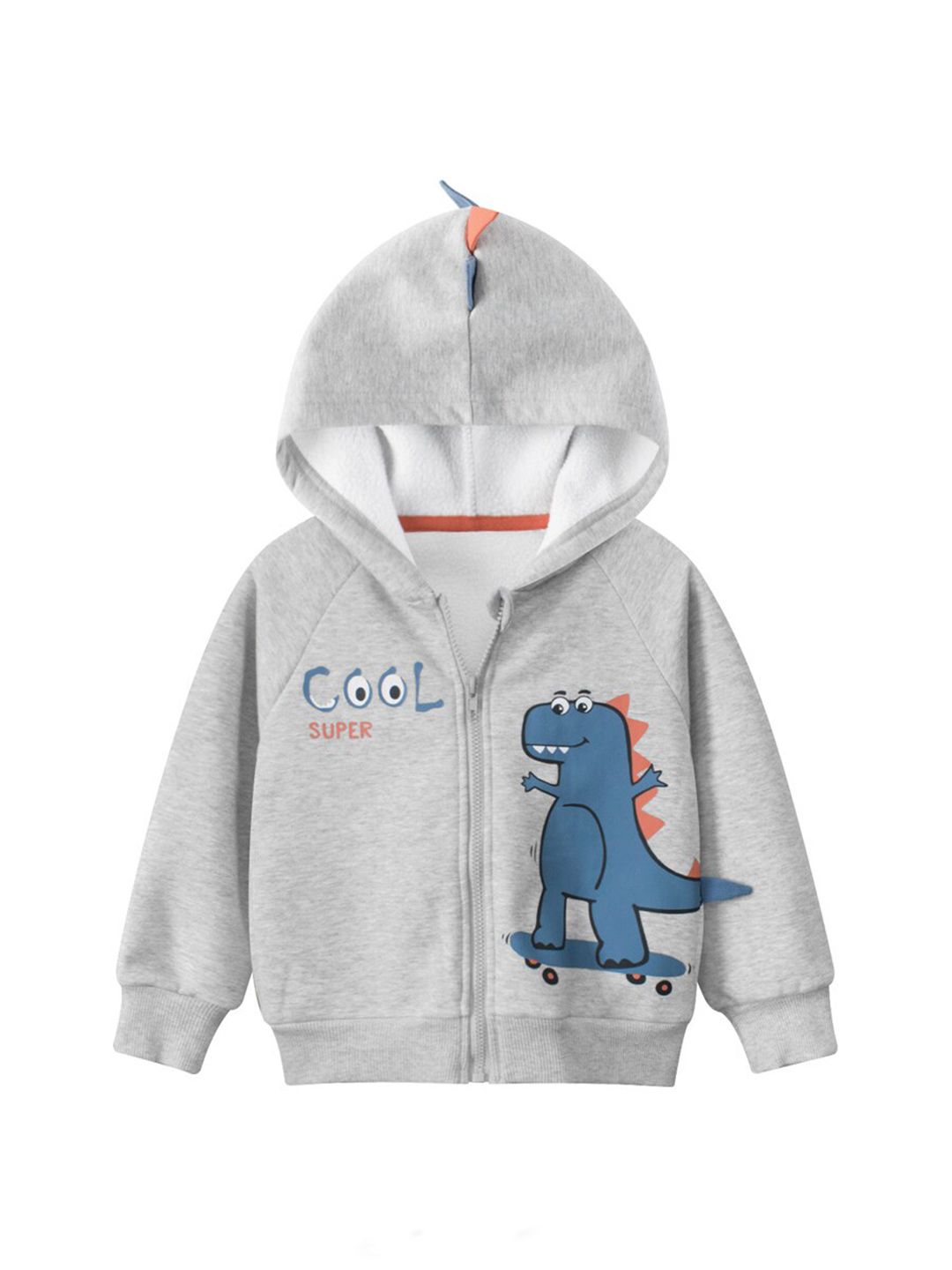 StyleCast Boys Grey Graphic Printed Hooded Sweatshirt-picture-35