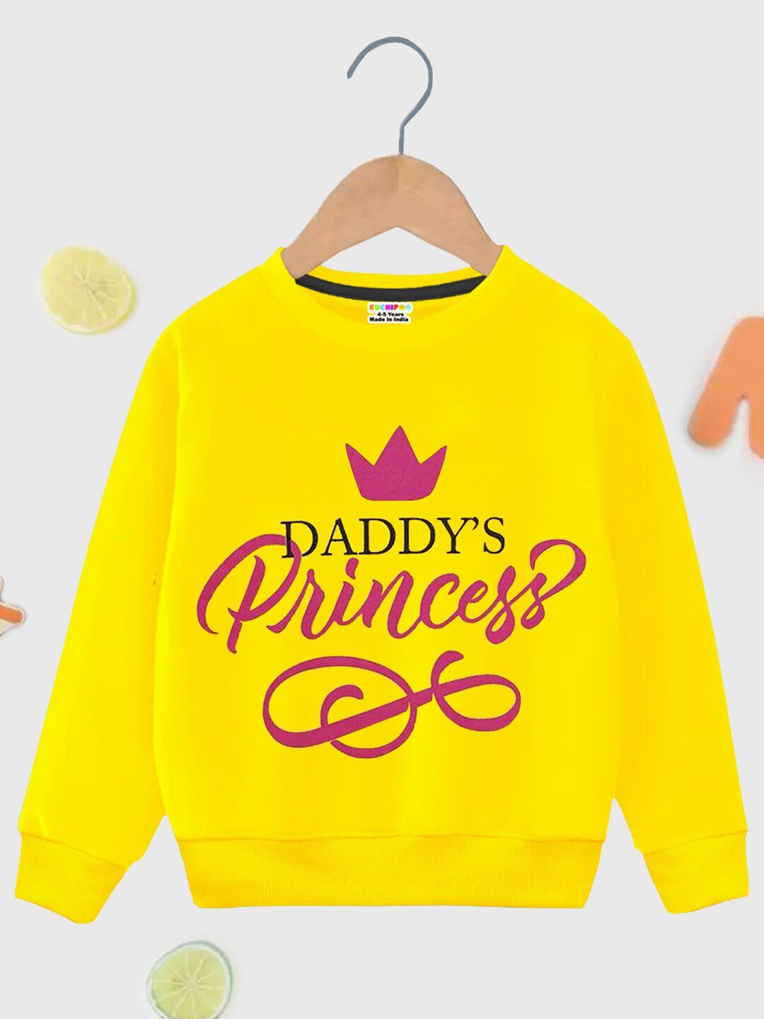 KUCHIPOO Girls Typography Printed Fleece Sweatshirt-picture-39