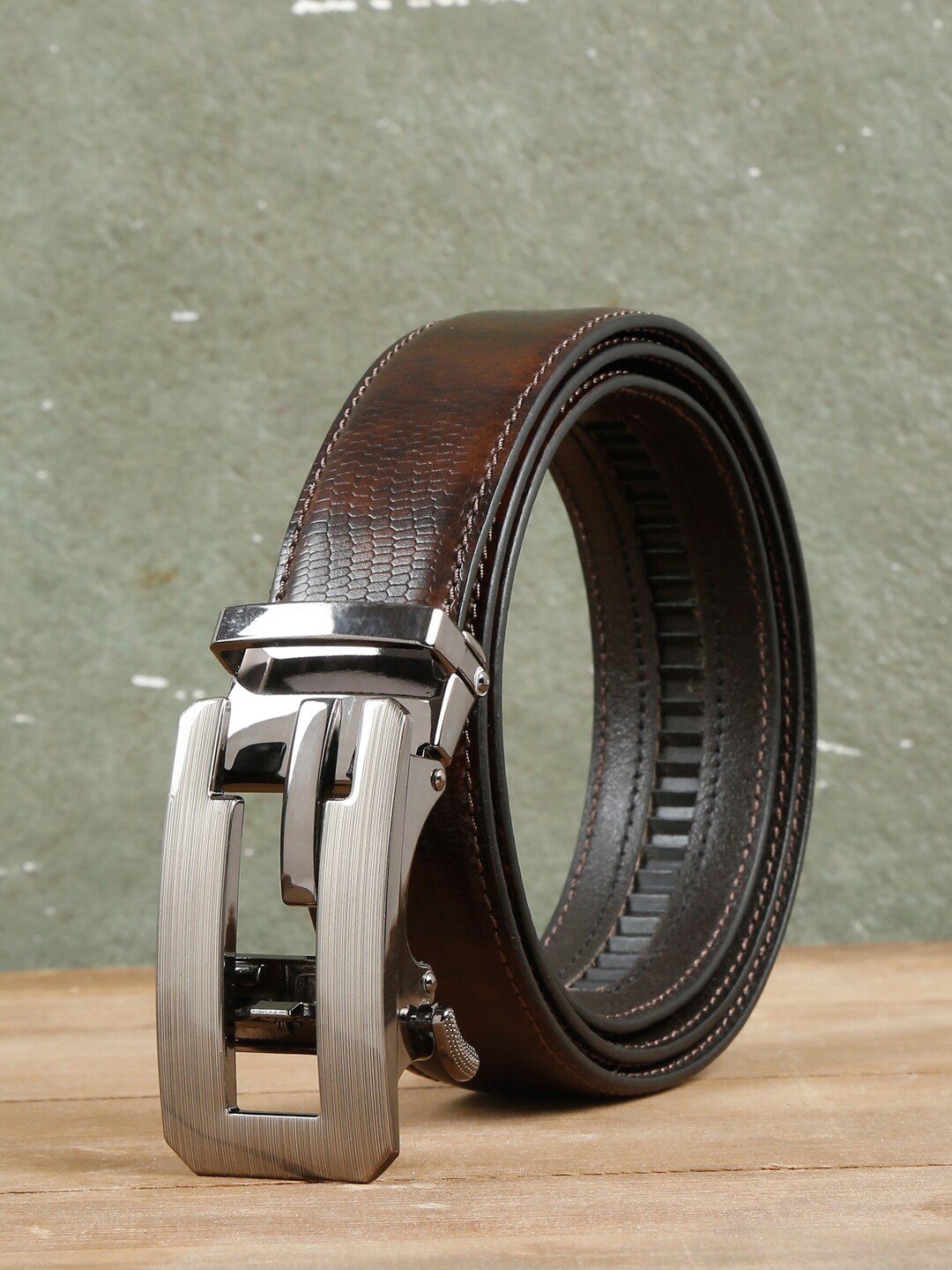 Teakwood Leathers Men Textured Leather Belt-picture-17