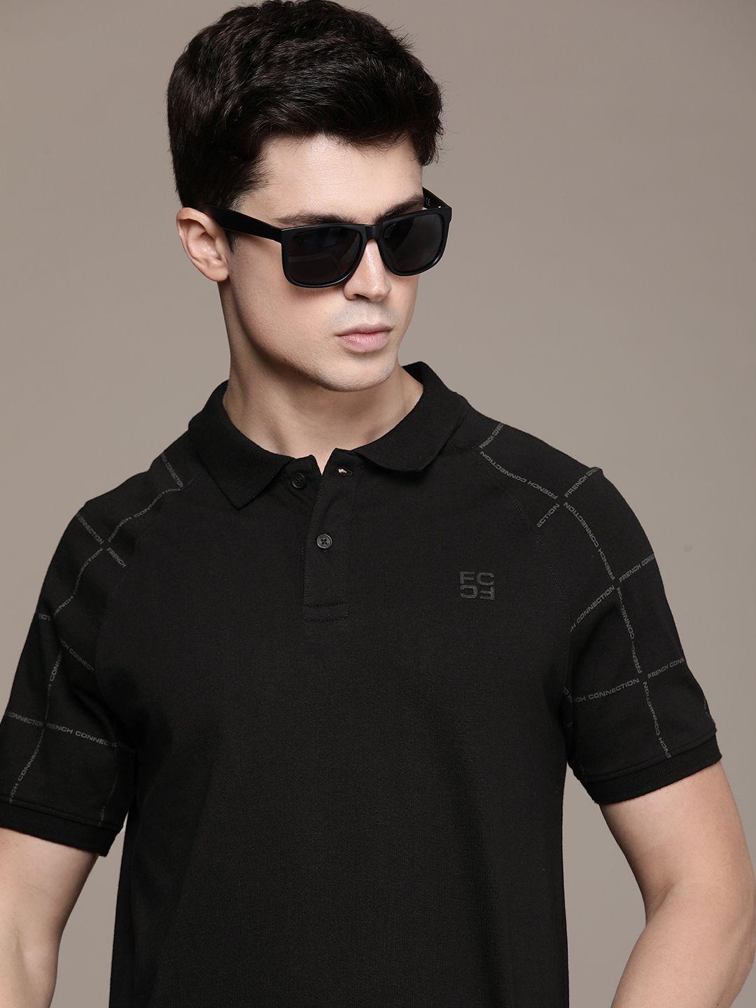 French Connection Pure Cotton Polo Collar Casual T-shirt