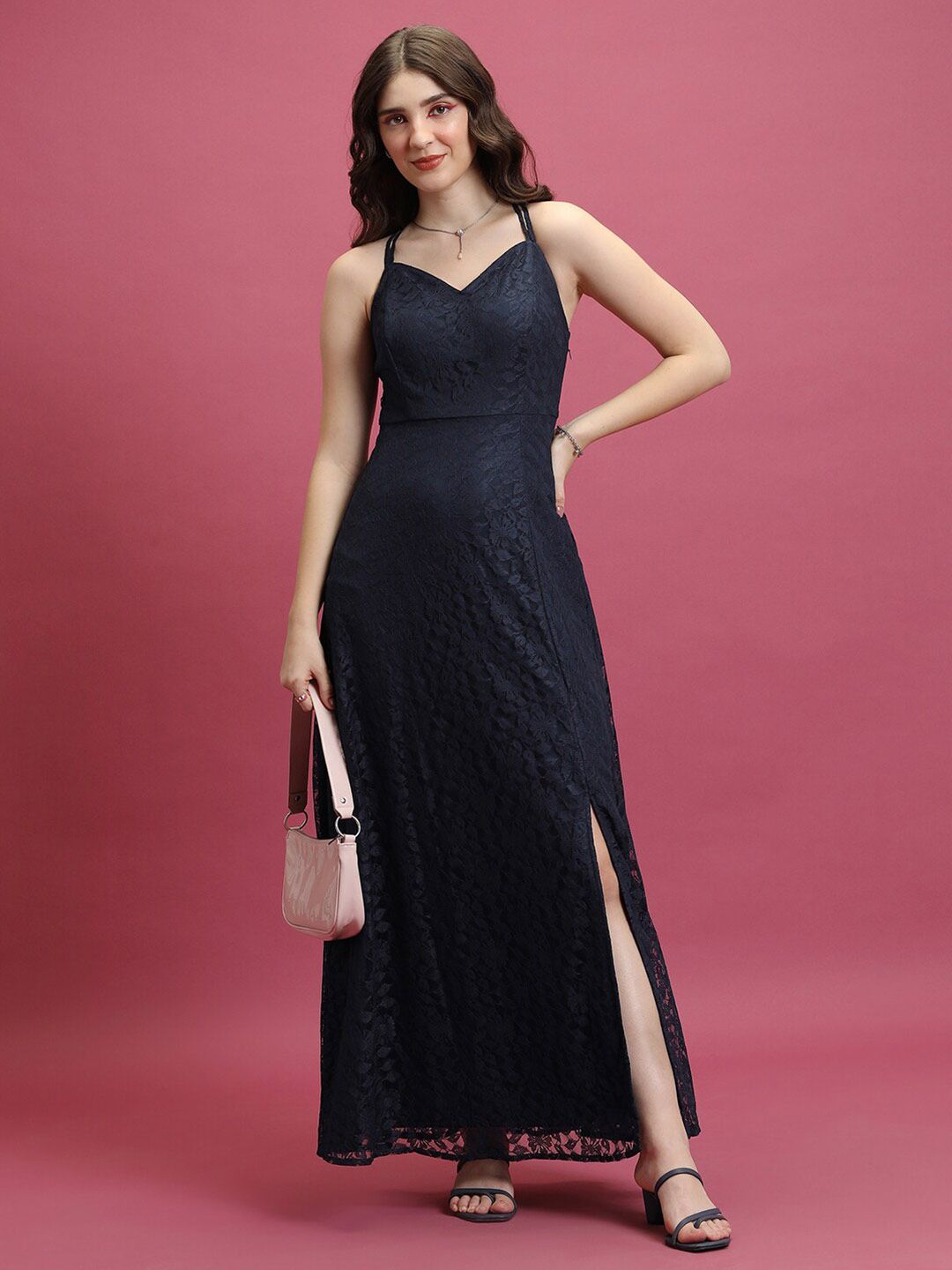 Tokyo talkies navy blue printed dress 2025