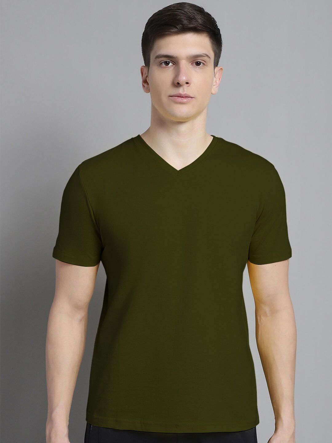 FBAR V-Neck Pure Cotton Bio Wash Slim Fit Sports T-shirt-picture-10