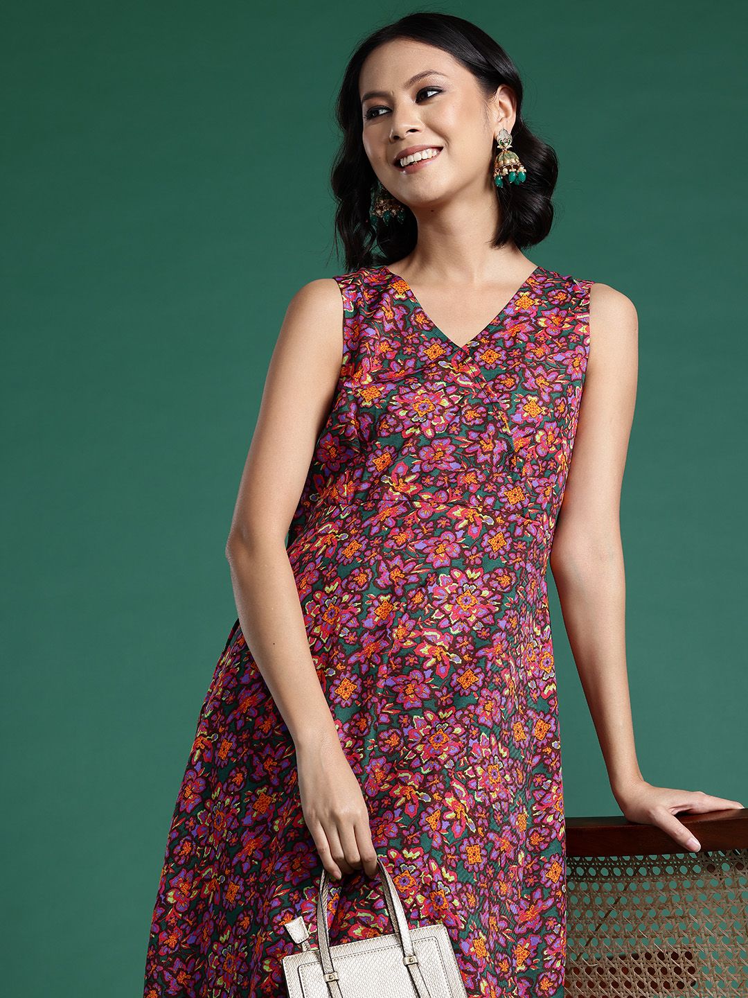 Buy Sangria Sangria Floral Print Wrap Dress At Redfynd