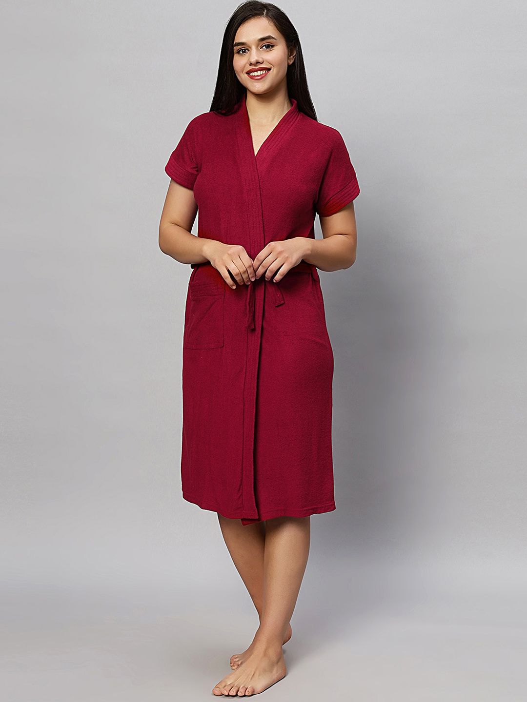 HotGown Micro Terry Short Sleeved Belted Bath Robe