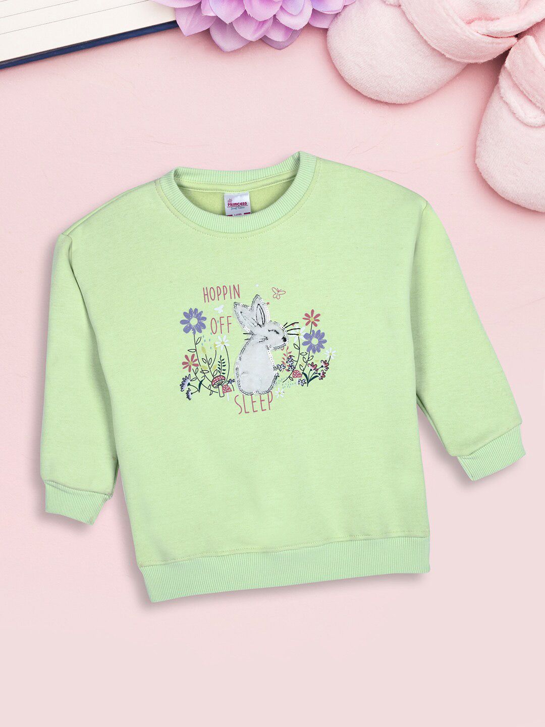 V-Mart Girls Graphic Printed Embellished Sweatshirt-picture-34