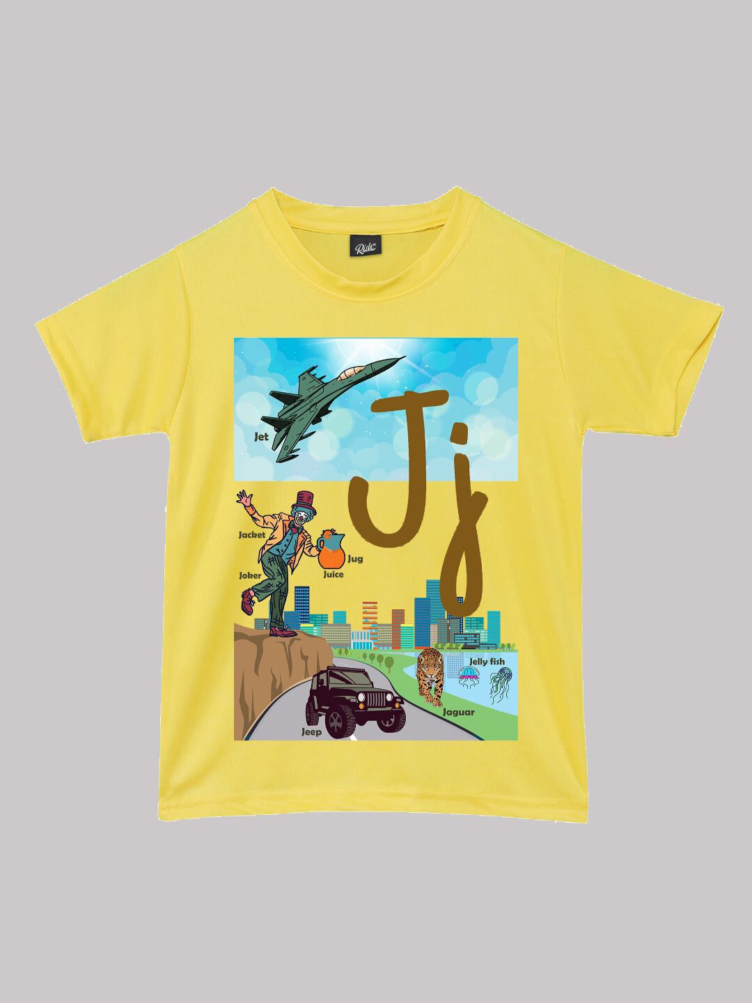 RISH Boys Alphabet J Educational Graphic Printed Short Sleeves T-shirt-picture-49