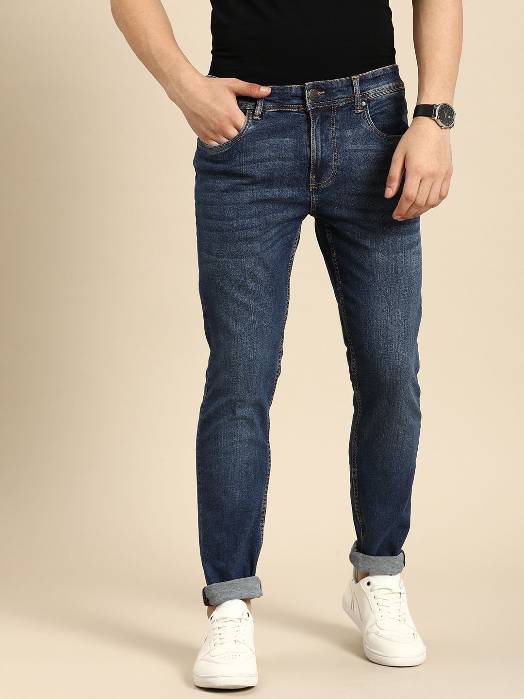 Being Human Men Slim Fit Light Fade Stretchable Mid Rise Jeans