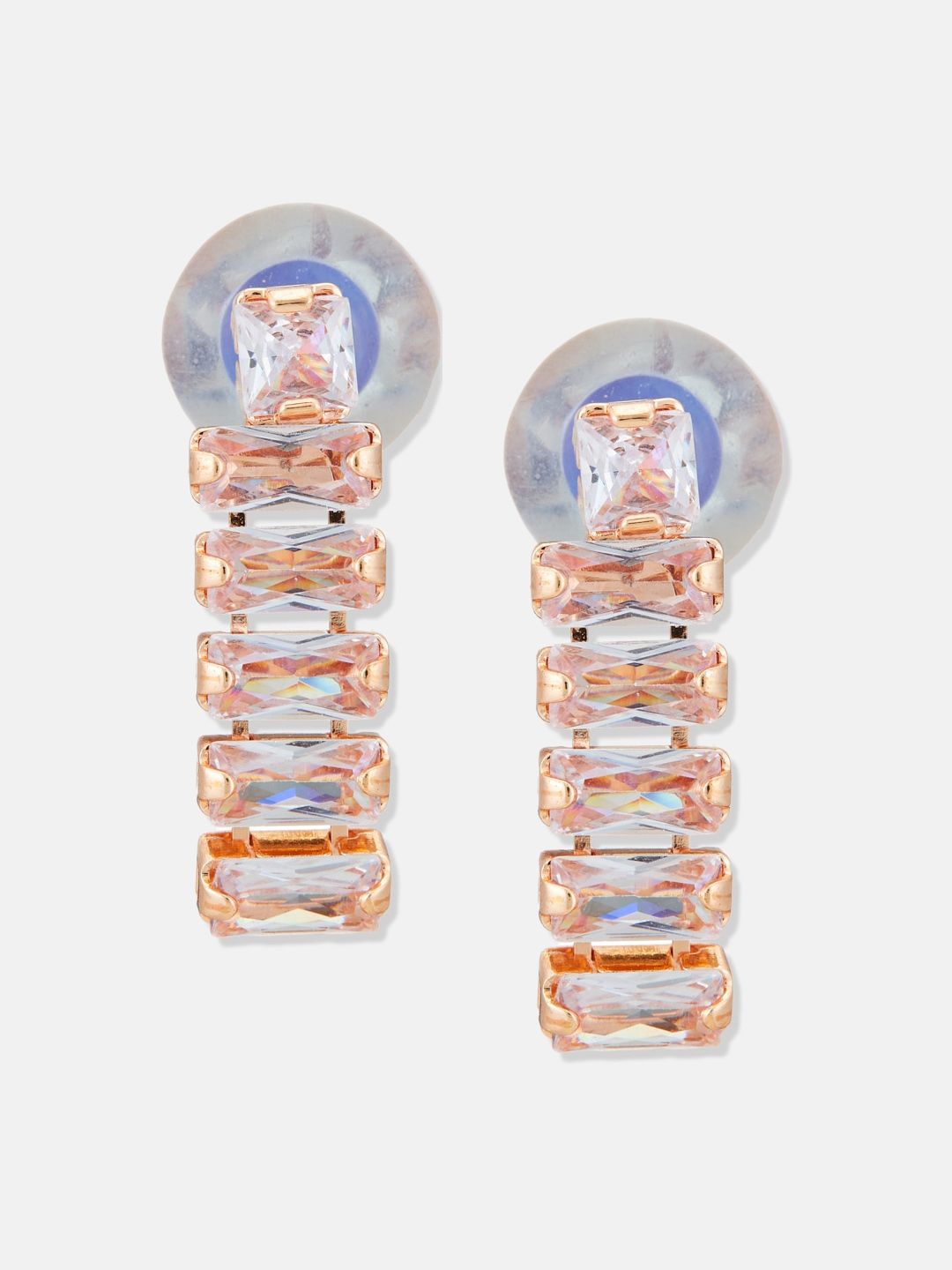 ATIBELLE Rose Gold Plated CZ-Studded Jewellery Set