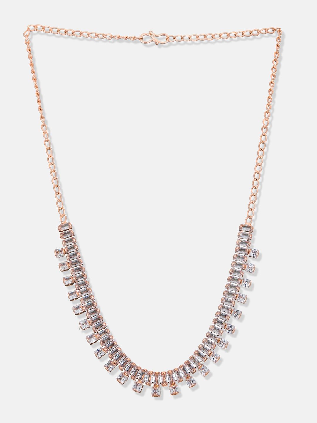 ATIBELLE Rose Gold Plated CZ-Studded Jewellery Set