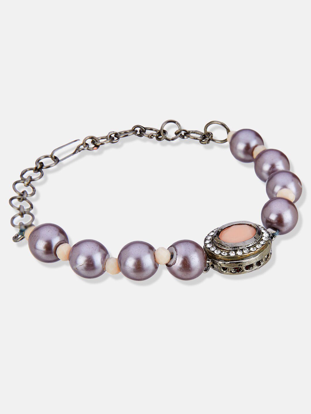 ATIBELLE Silver-Plated American Diamond Studded Brass Wraparound Bracelet
