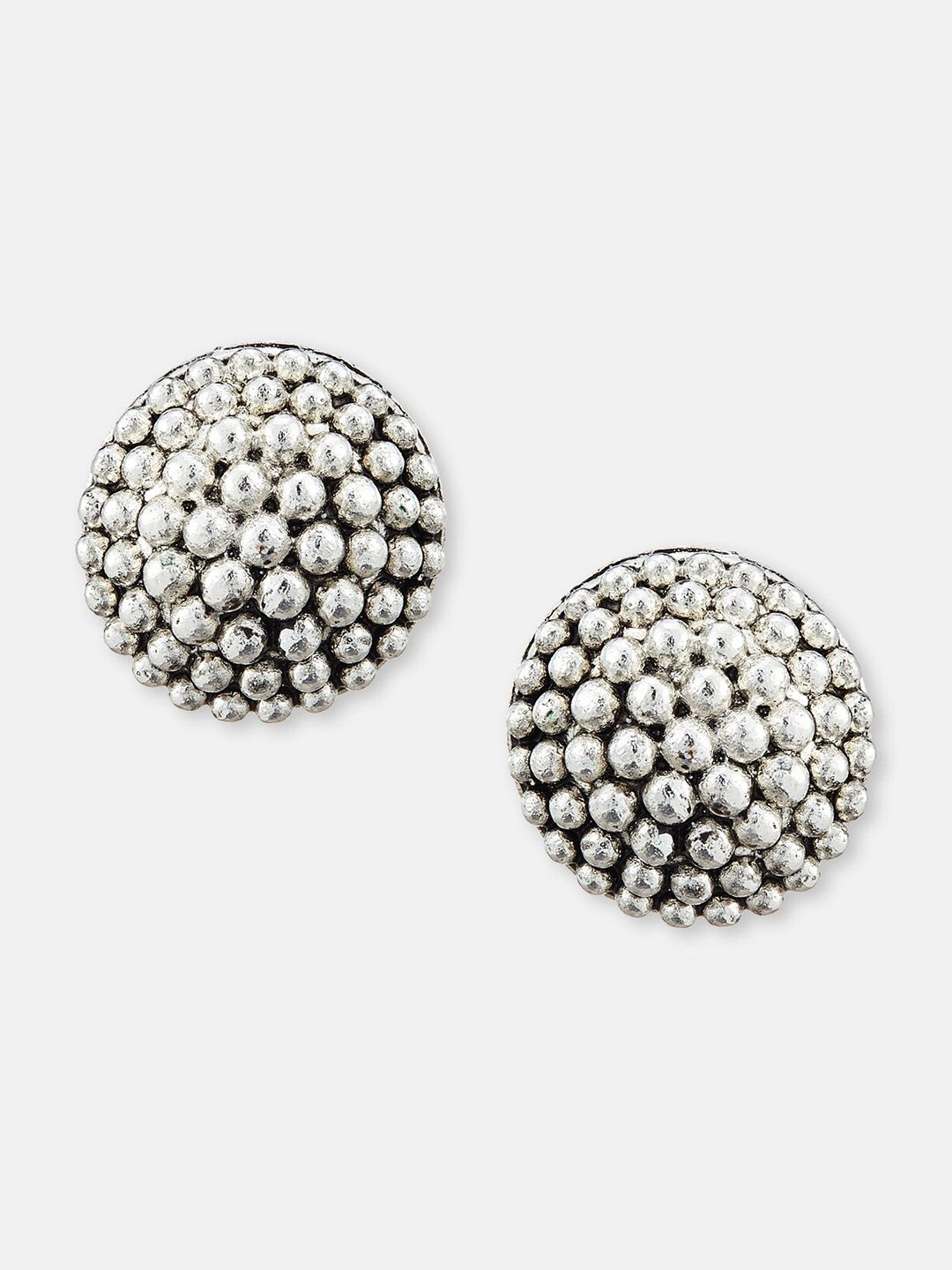 ATIBELLE Silver-Plated Contemporary Studs Earrings