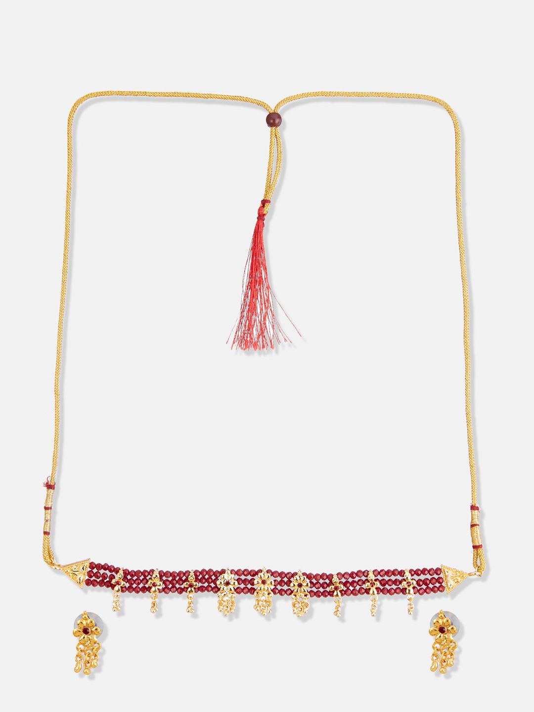 ATIBELLE Gold-Plated Stone-Studded Jewellery Set