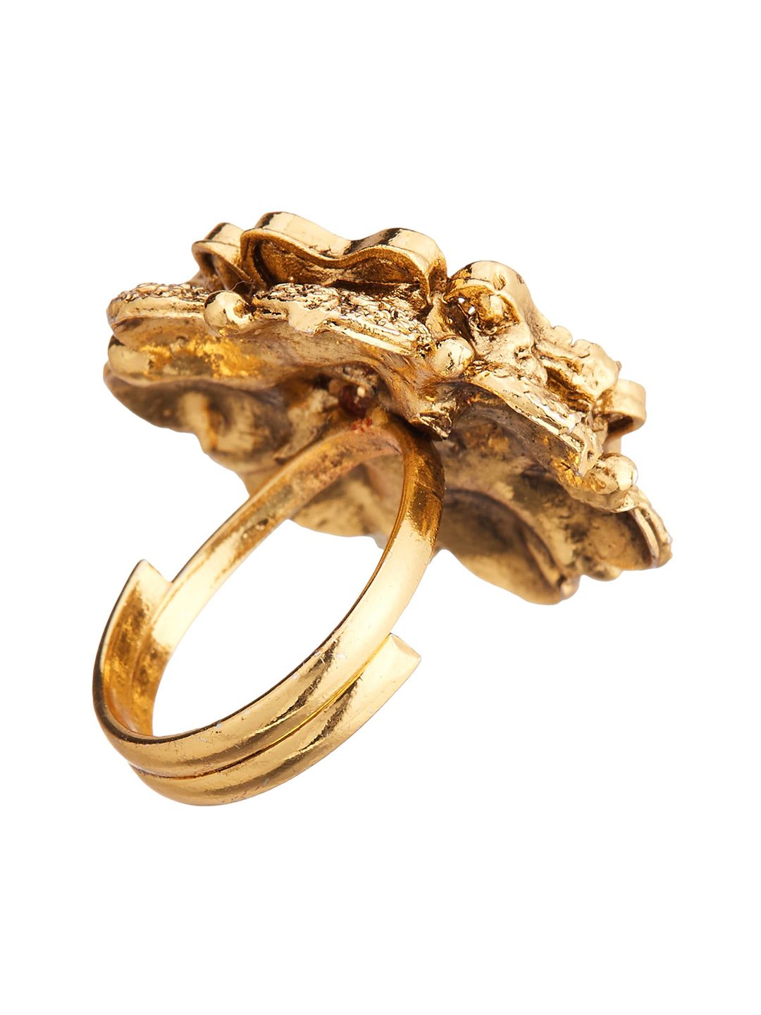 ATIBELLE Gold-Plated Stone-Studded Finger Ring