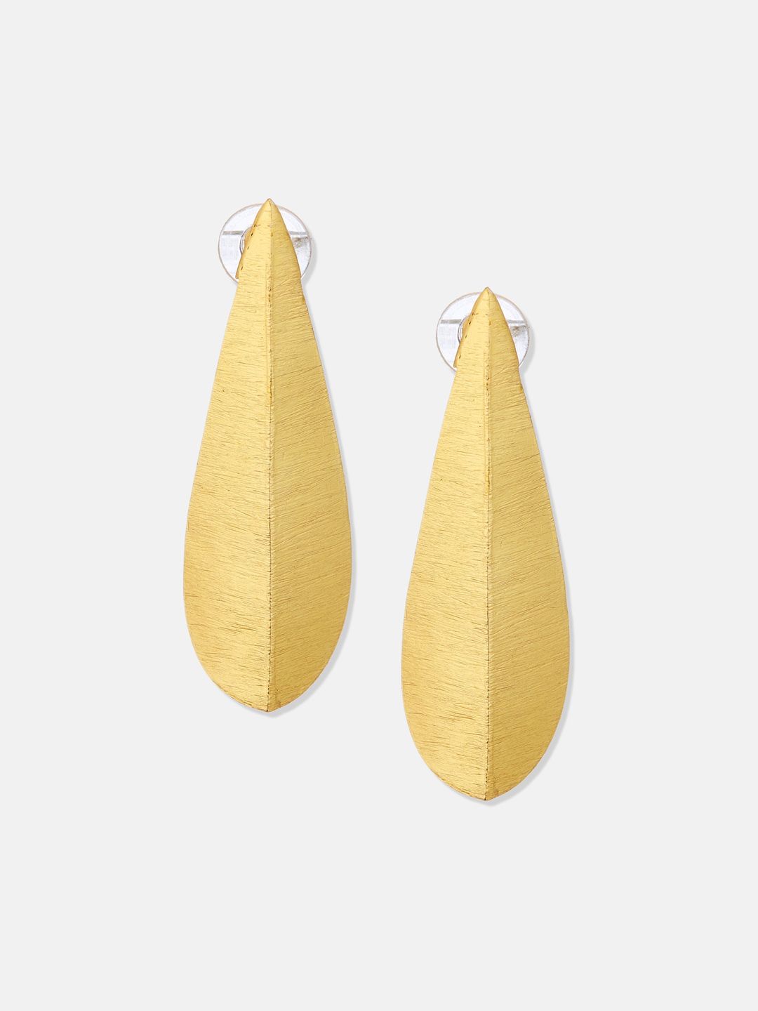 ATIBELLE Gold-Plated Leaf Shaped Drop Earrings