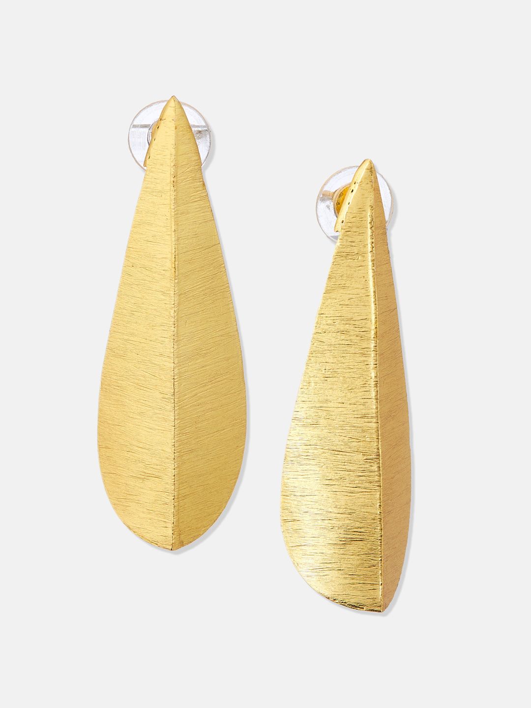 ATIBELLE Gold-Plated Leaf Shaped Drop Earrings