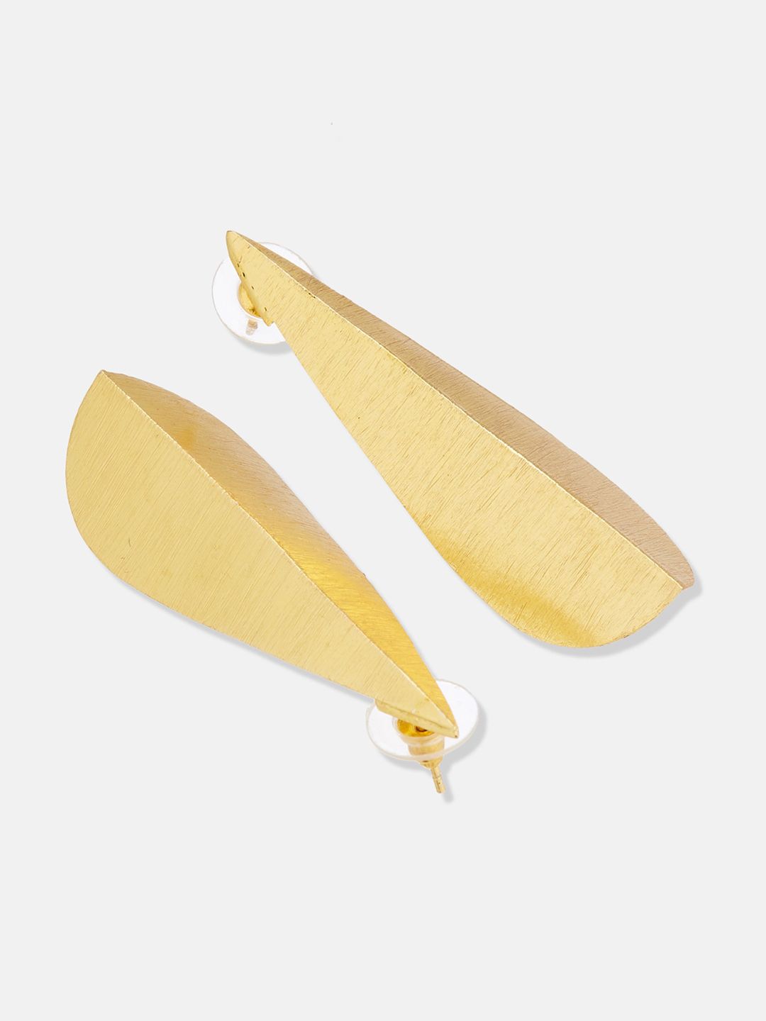 ATIBELLE Gold-Plated Leaf Shaped Drop Earrings