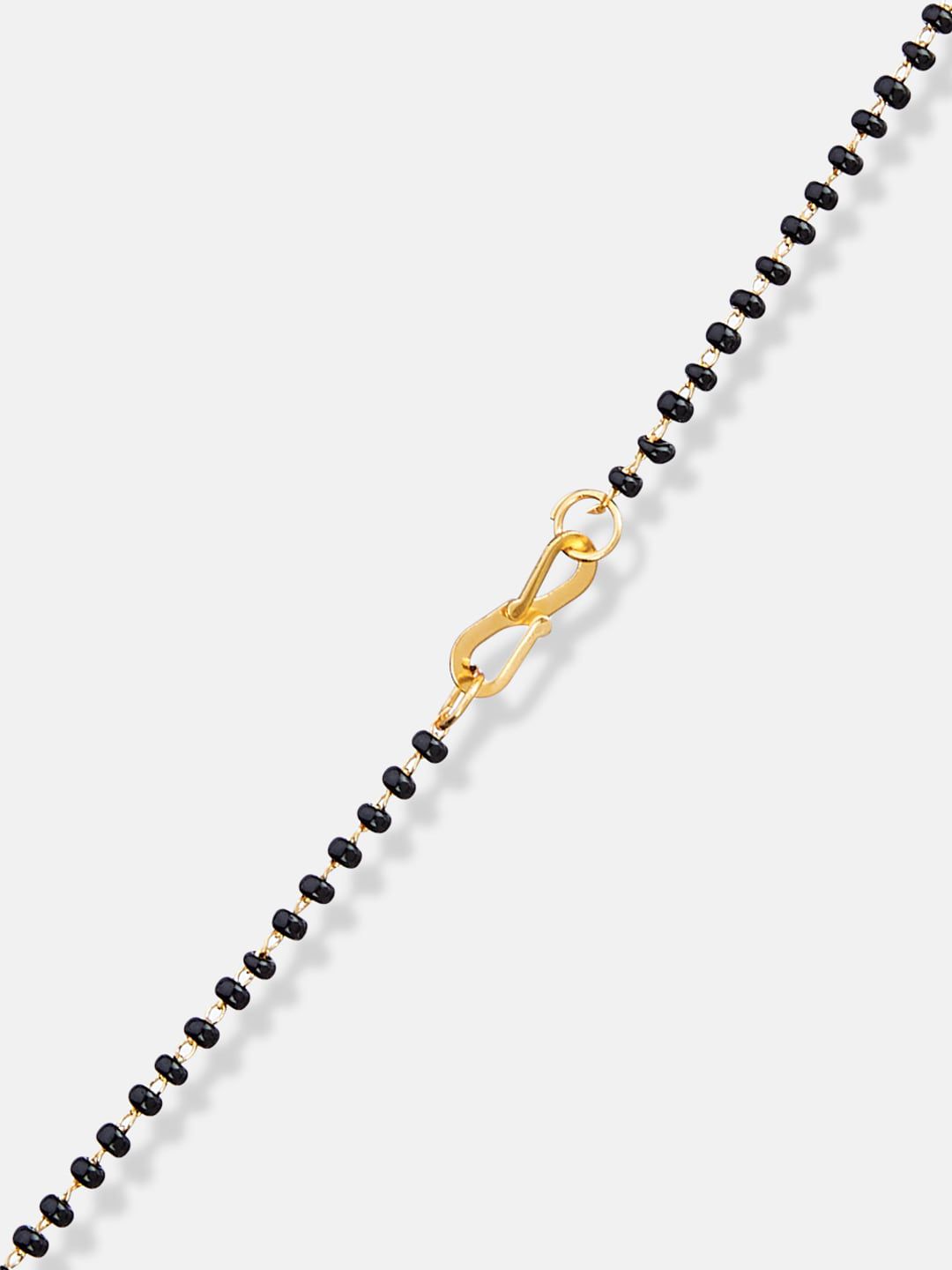 ATIBELLE Gold Plated Stone Studded & Beaded Mangalsutra With Earrings
