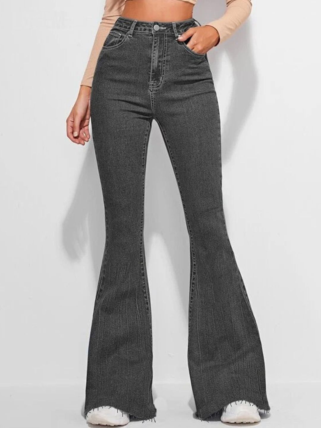 Off Duty India Women Comfort Bootcut High-Rise Clean Look Cotton Jeans-picture-39