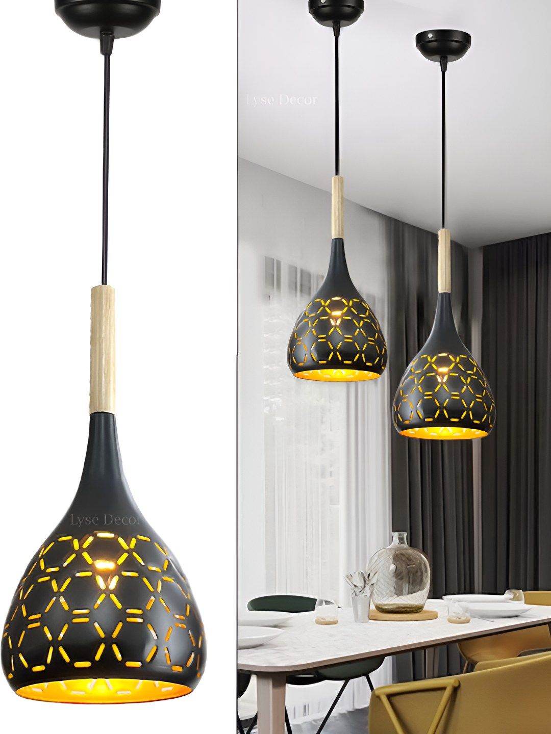 Lyse Decor Black Solid Aluminium Bell Shaped Ceiling Lamp-picture-30
