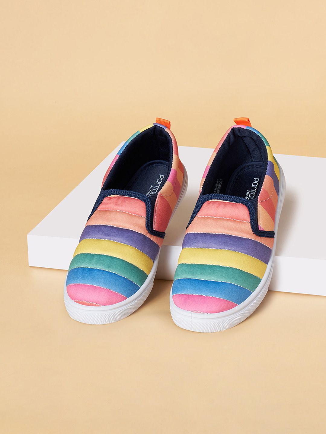 Pantaloons Junior Girls Striped Comfort Insole Slip-On Sneakers-picture-35