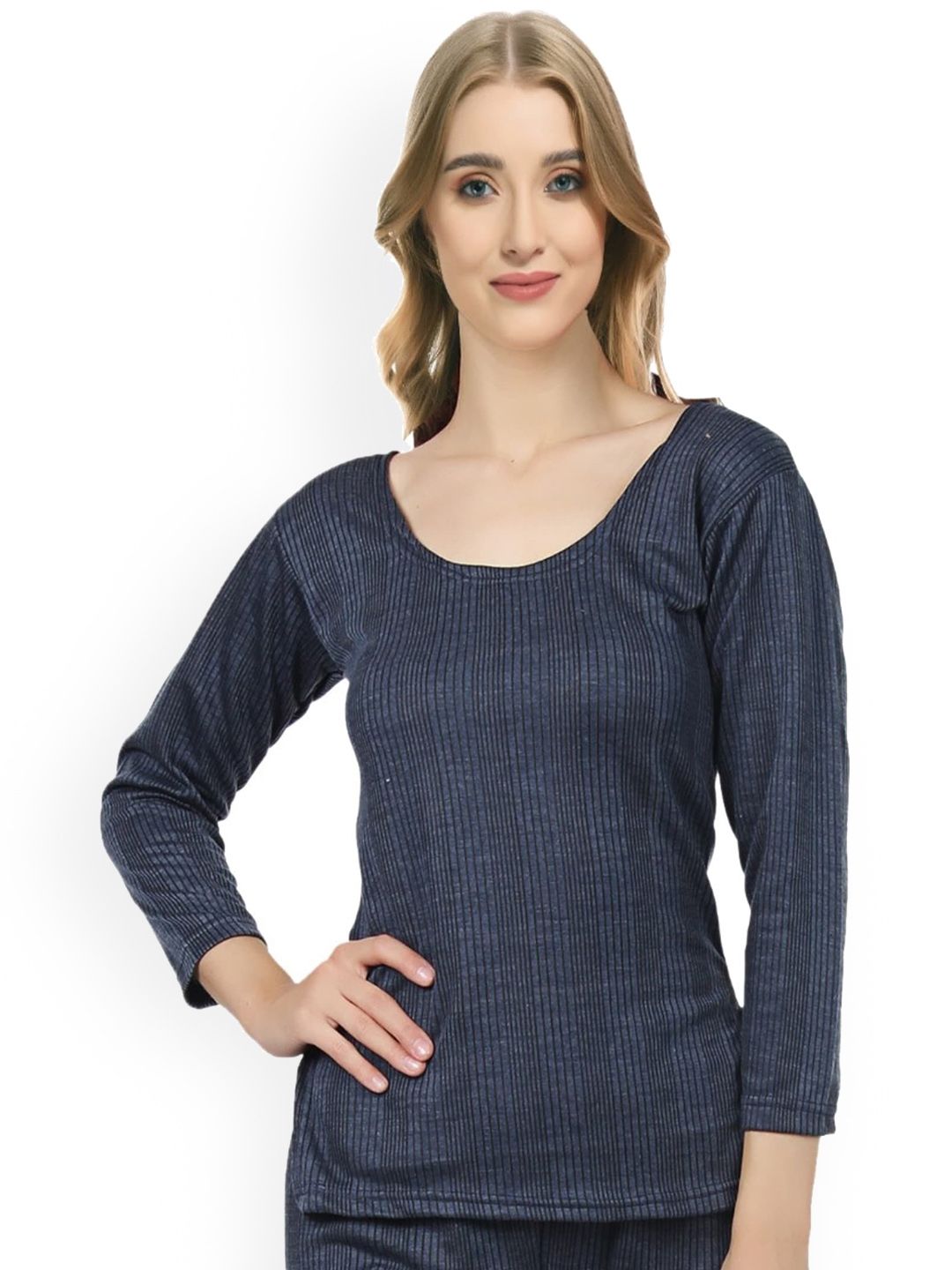 FUNAHME Ribbed Acrylic Thermal Tops-picture-1