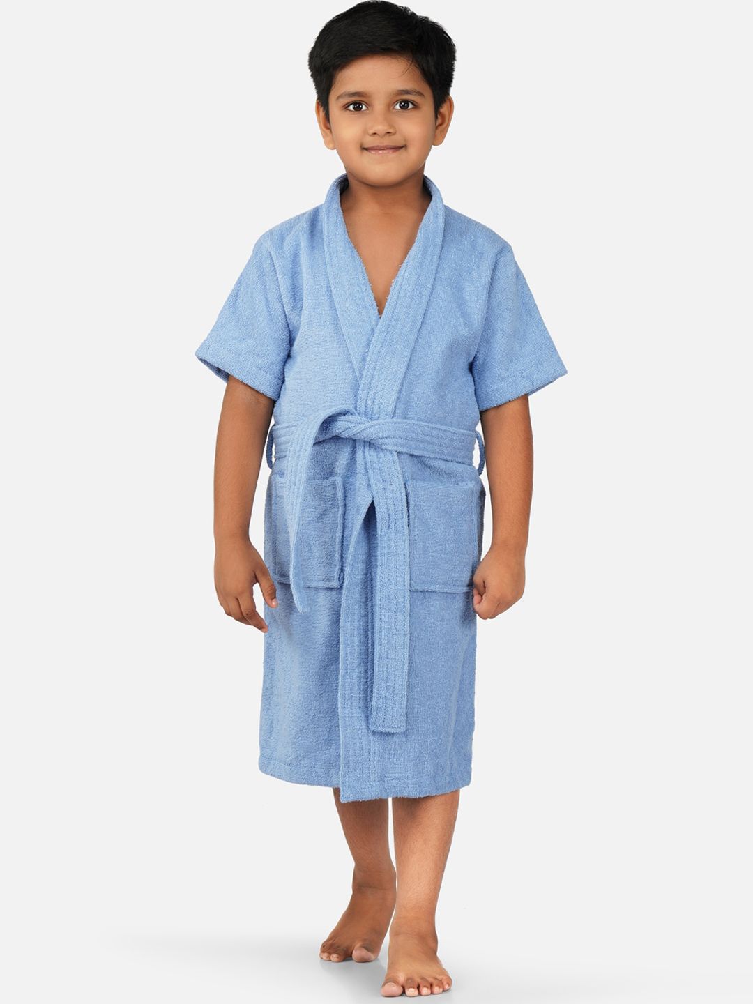 RANGOLI Kids Shawl Collar Pure Cotton 400 GSM Ultra-Soft Bath Robe-image-28