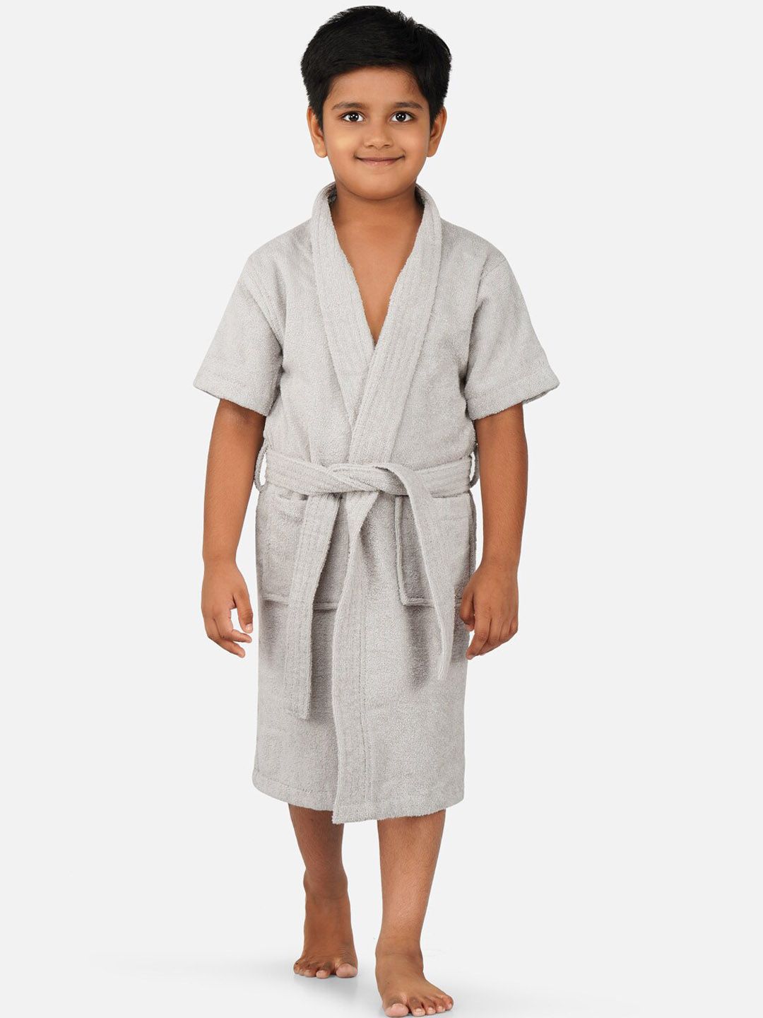 RANGOLI Kids Pure Cotton 400 GSM Belted Bath Robe-picture-35