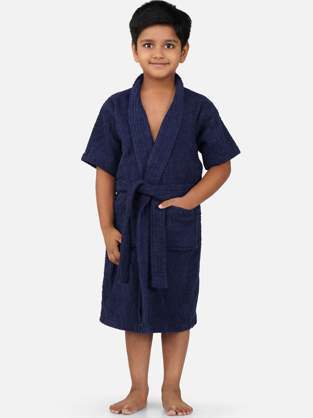 RANGOLI Kids Shawl Collar Pure Cotton 400 GSM Bath Robe-picture-24