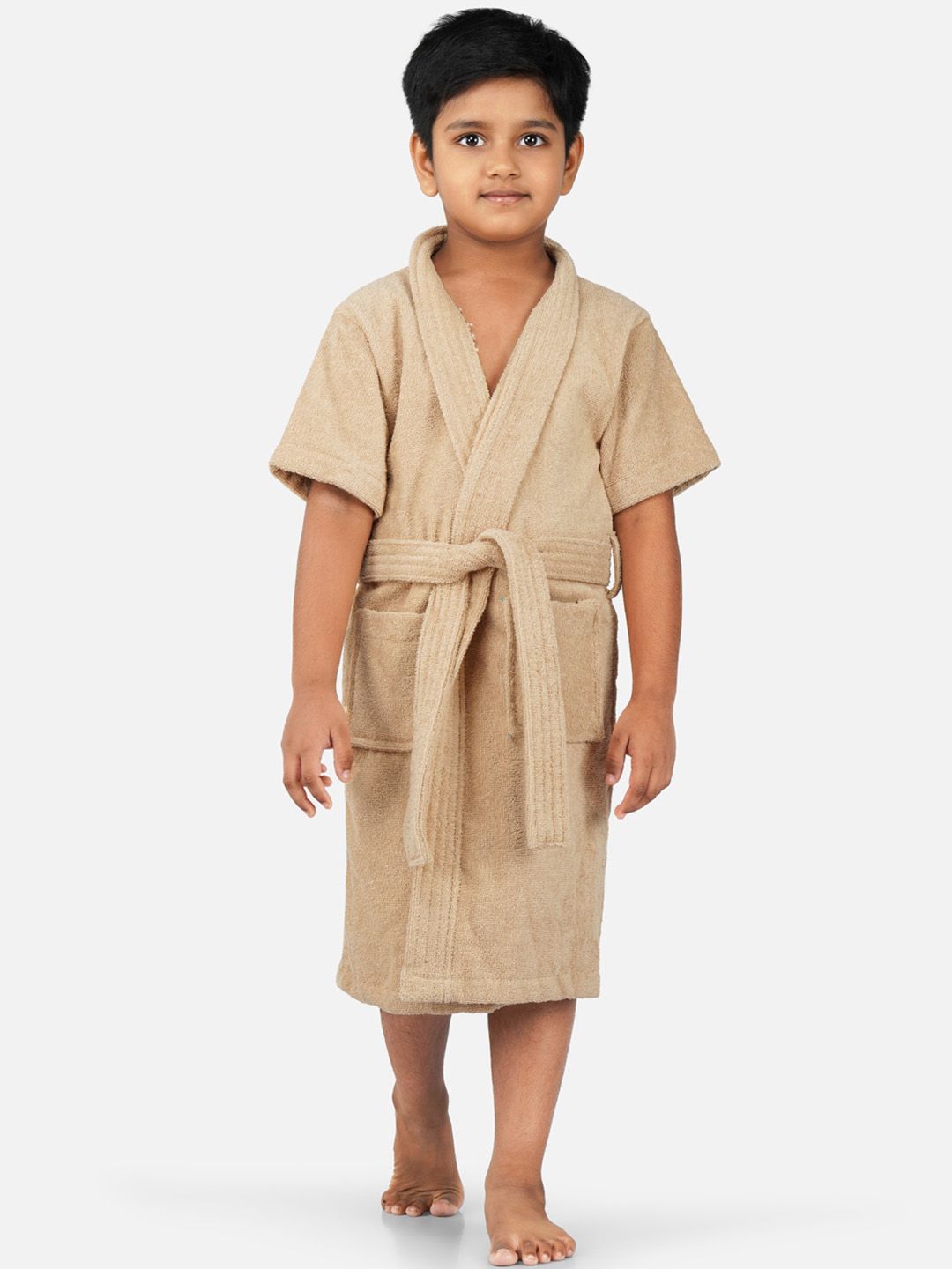 RANGOLI Kids Beige Pure Cotton Super Absorbent 400 GSM Bath Robe-image-47