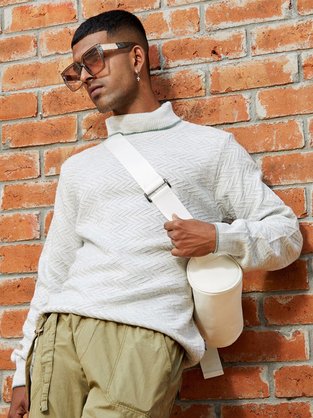Campus Sutra Turtle Neck Woollen Pullover-image-7