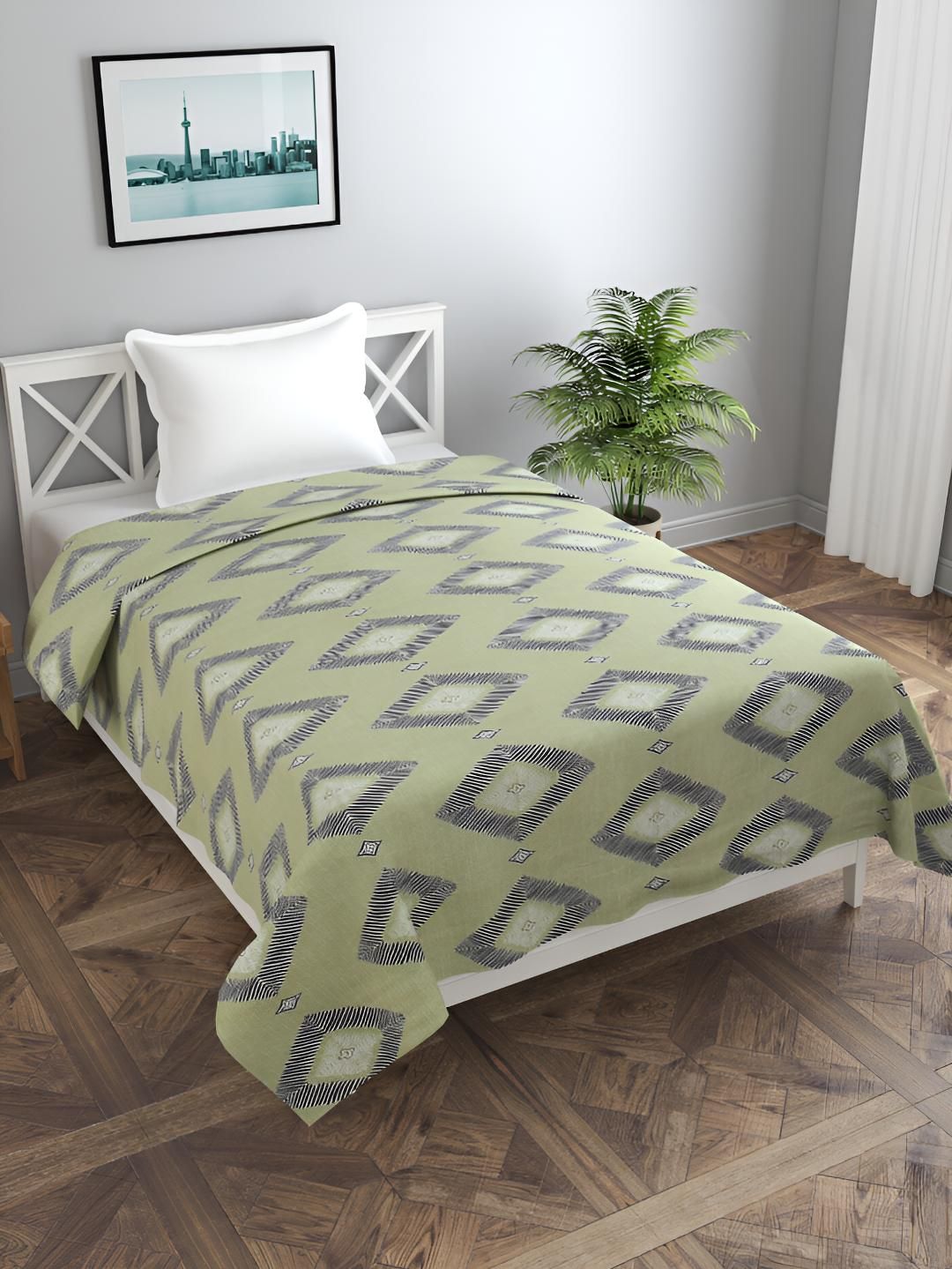 BREVARD Green & Blue Printed Single Duvet Cover-picture-38