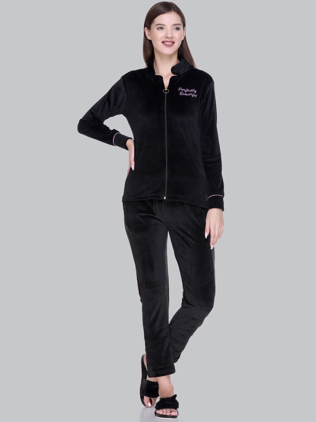 CUSHYBEE Velvet Shirt With Pyjamas Night Suit-picture-37