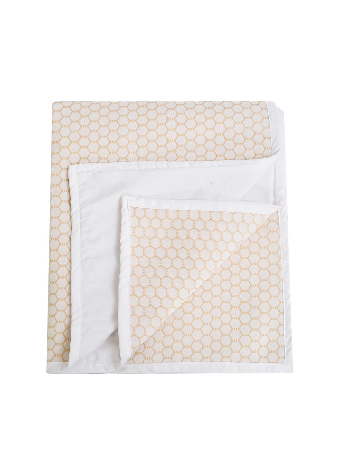 Adbeni kids White & Beige Printed Jacquard Water Proof Cotton 210 GSM Mattress Protector-picture-39