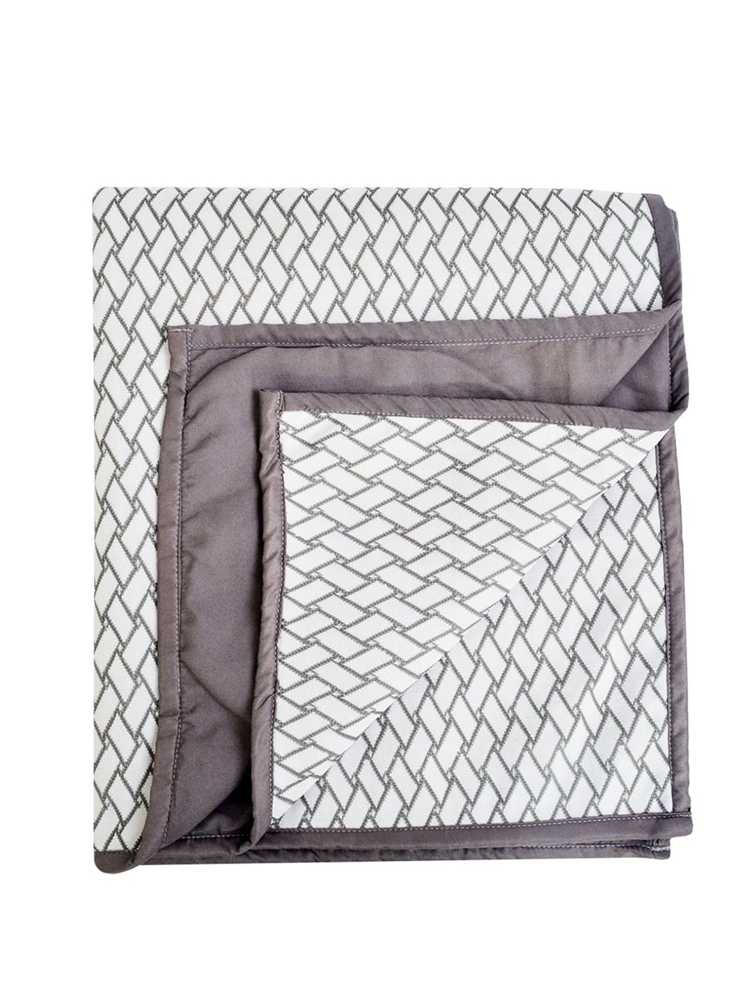 Adbeni Grey & White Printed 210 GSM Cotton Waterproof Quick Dry Sheet Mattress Protector-picture-31