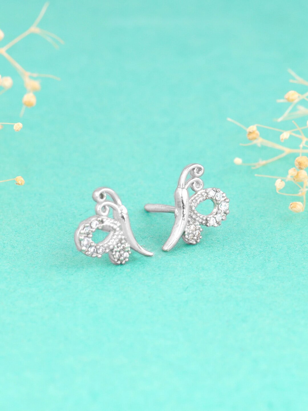 GIVA 925 Sterling Silver Rhodium-Plated Studs Earrings