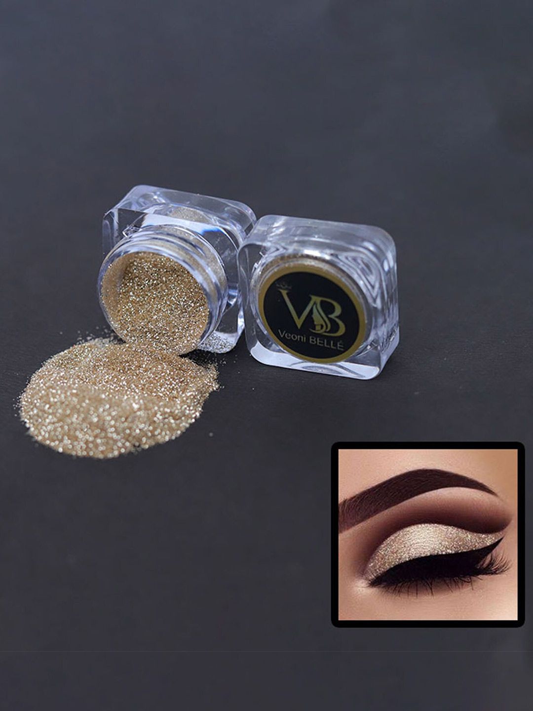 Veoni BELLE Holographic HD Glitter Eyeshadow - 5g - Champagne Gold 08-picture-20