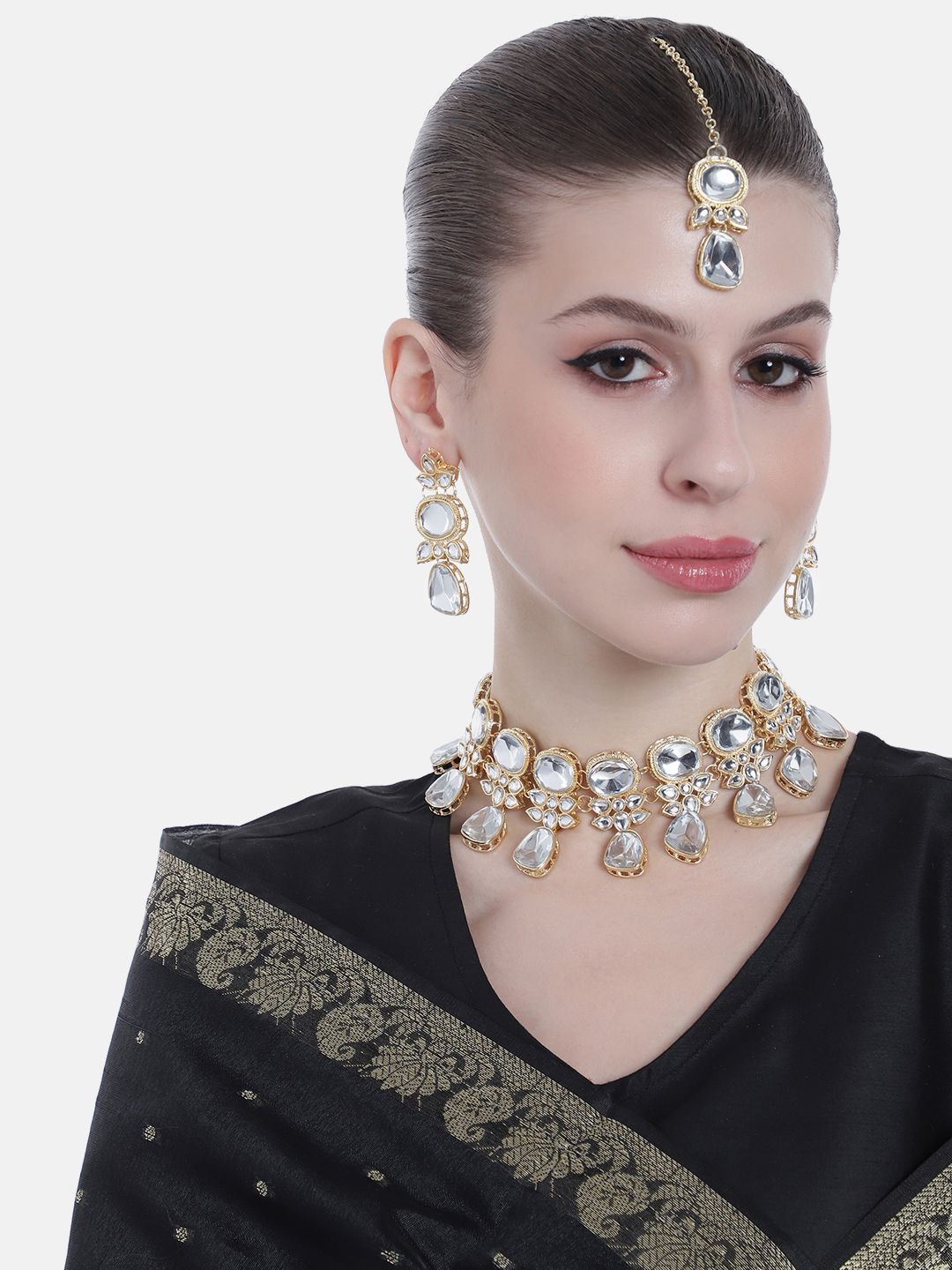 Estele Gold-Plated Kundan-Studded Jewellery Set-picture-30