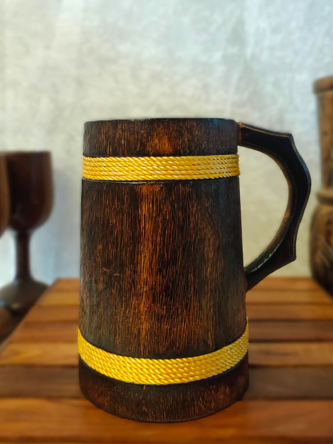Classical Youth Brown Wooden Beer Mug 850 ml-image-27