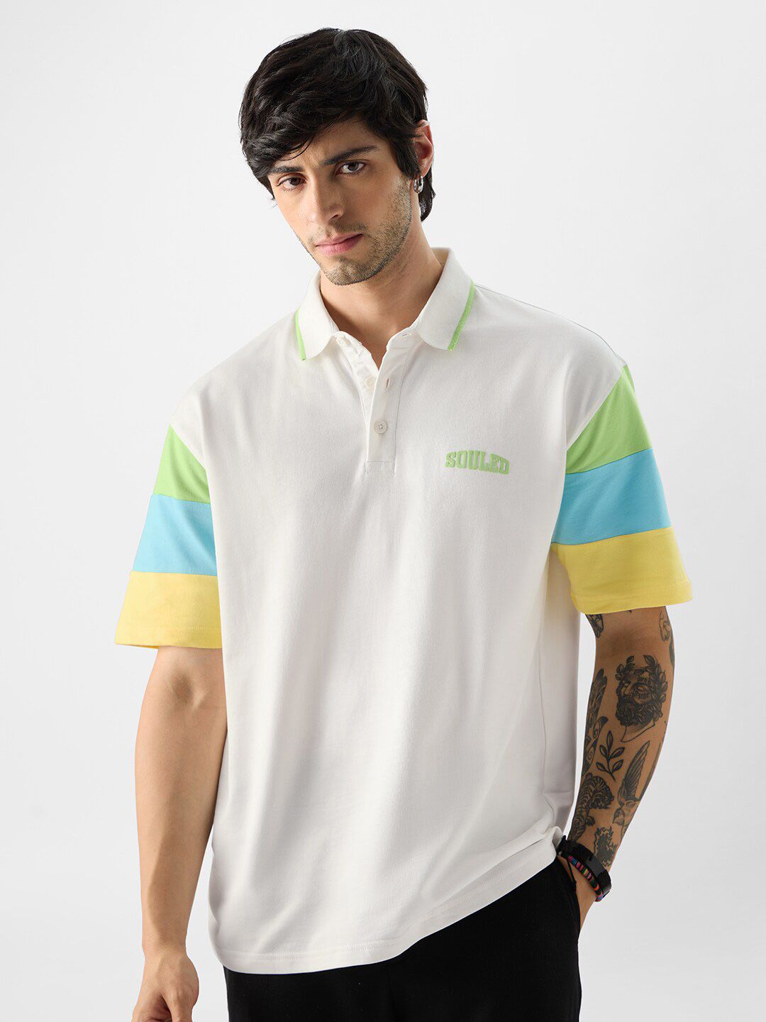 The Souled Store TSS Originals Pure Cotton Oversized Polo Collar T-Shirt