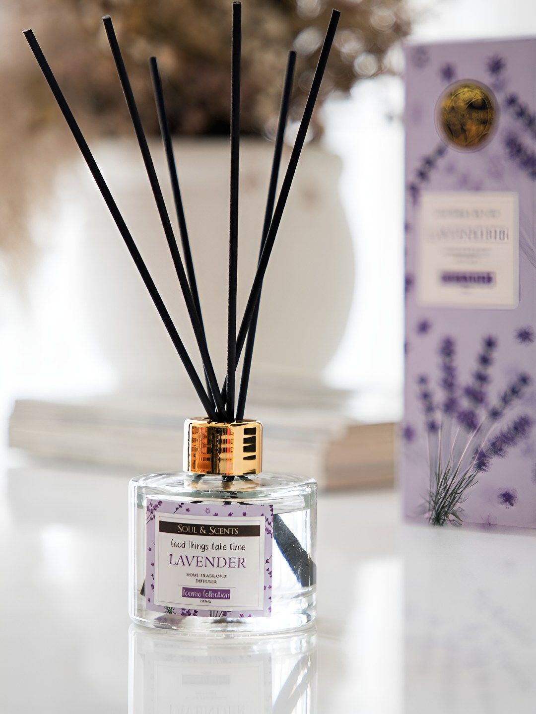 SOUL & SCENTS Transparent Lavender Reed Aroma Oil Diffuser 120 ml-picture-40