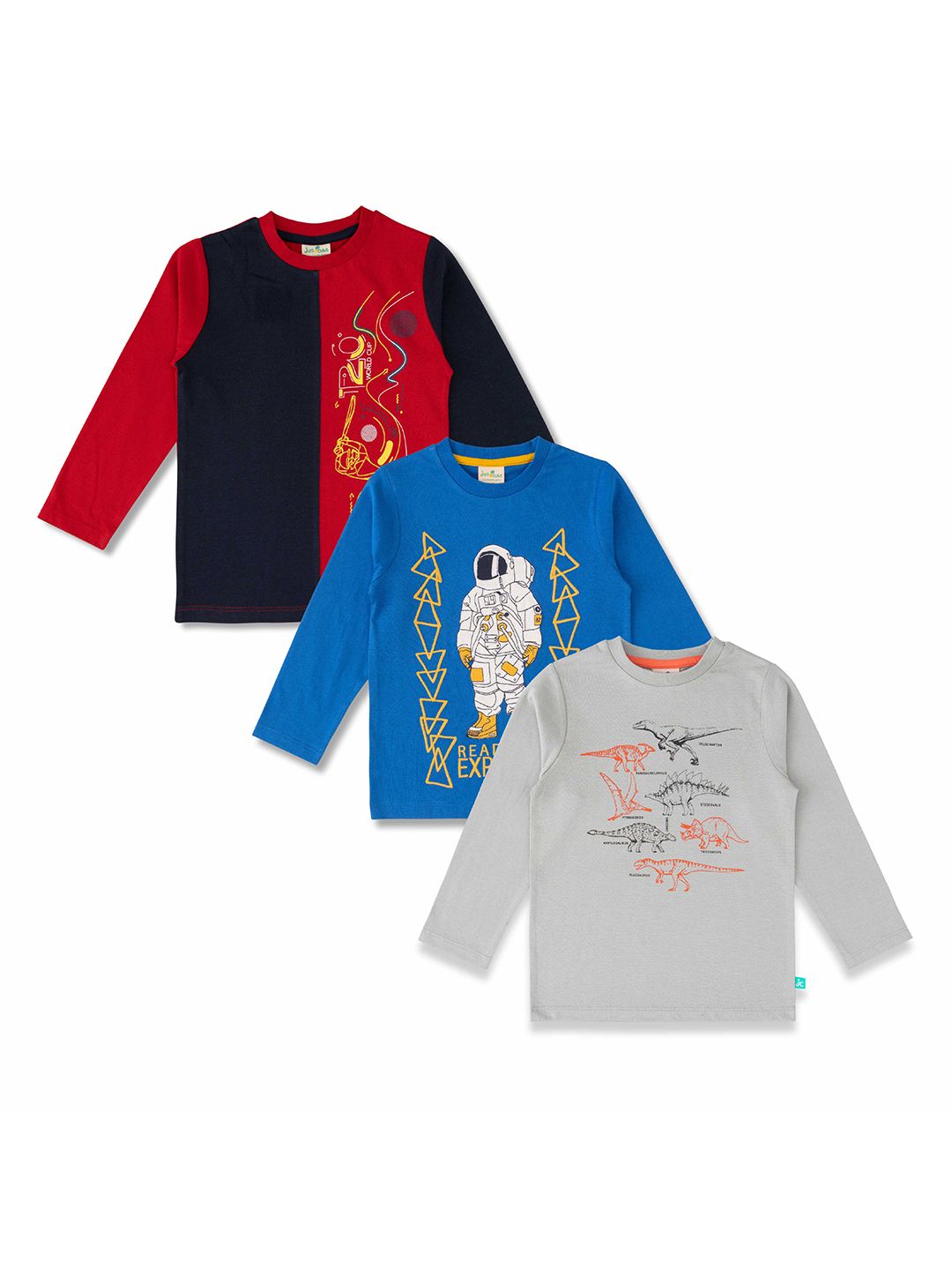 JusCubs Boys Pack of 3 Graphic Printed Cotton T-shirt-picture-37