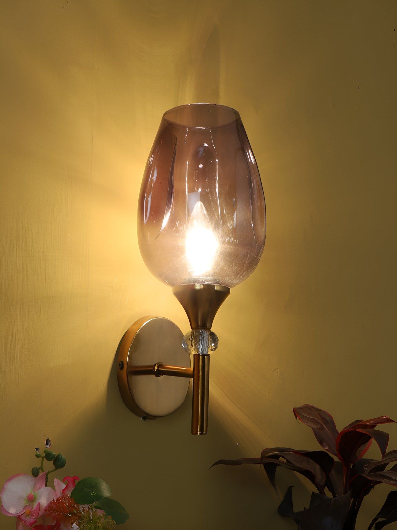 ELIANTE Gold Toned Solid Iron Contemporary Cylindrical Shaped Wall Lamp-picture-10