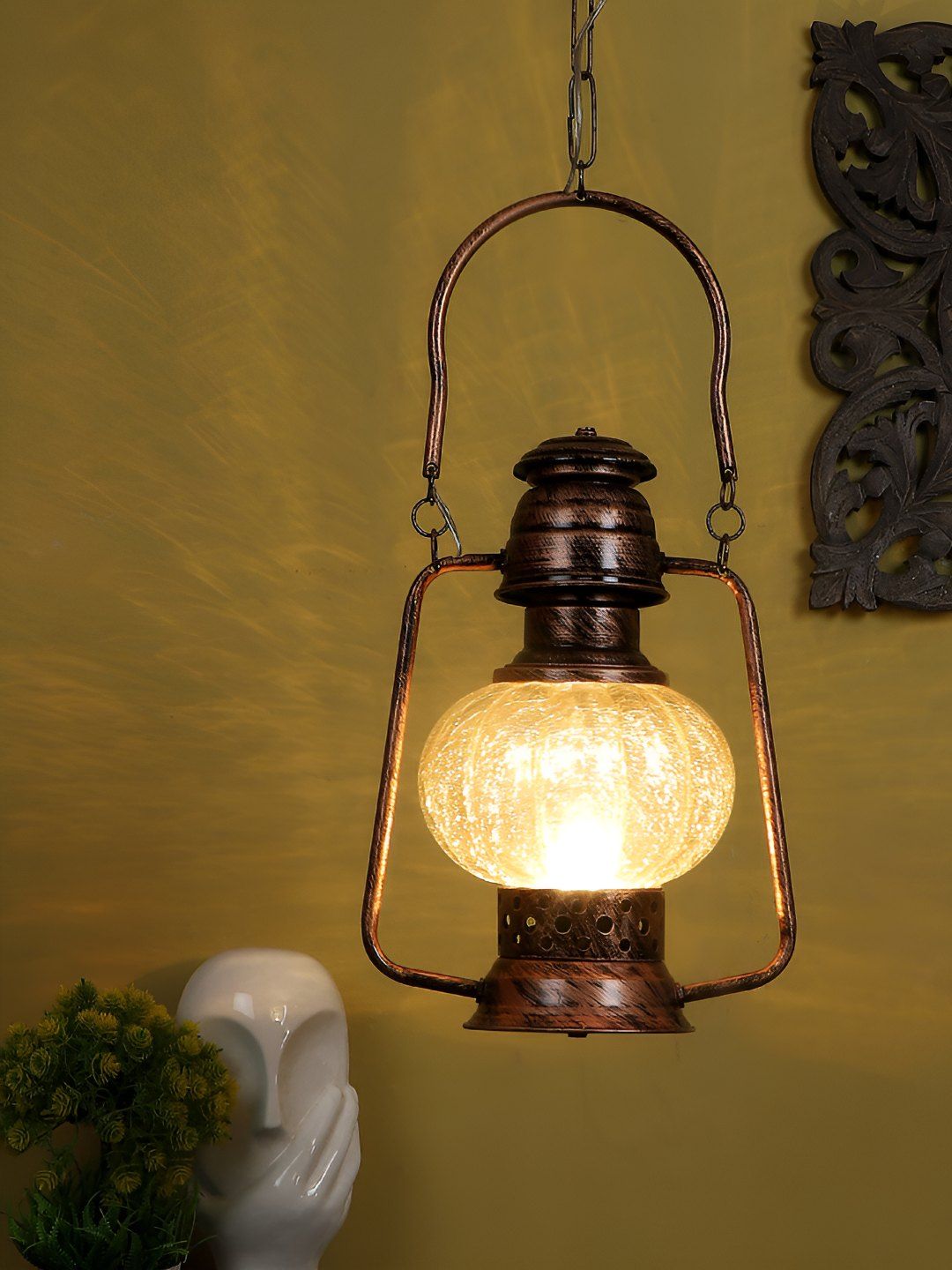 ELIANTE Copper Toned Solid Iron Contemporary Cylindrical Ceiling Lamp-image-46