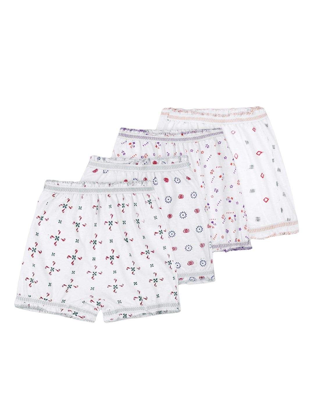 BAESD Kids Pack of 4 Floral Printed Mid-Rise Pure Cotton Basic Briefs-picture-32