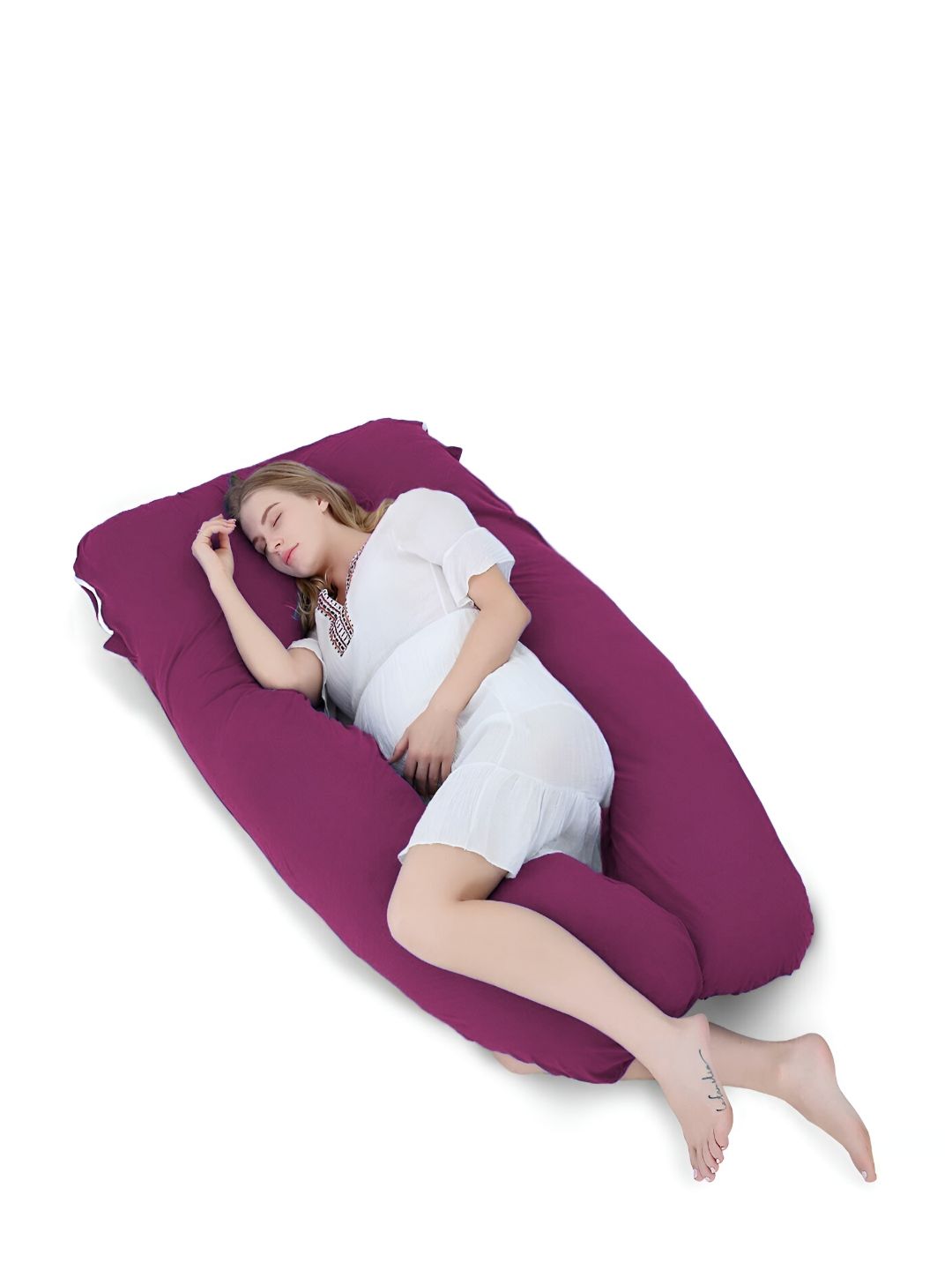 Mom's Moon Multicoloured Fibre Filled Cotton Lightweight U Shaped Body Maternity Pillow-image-21
