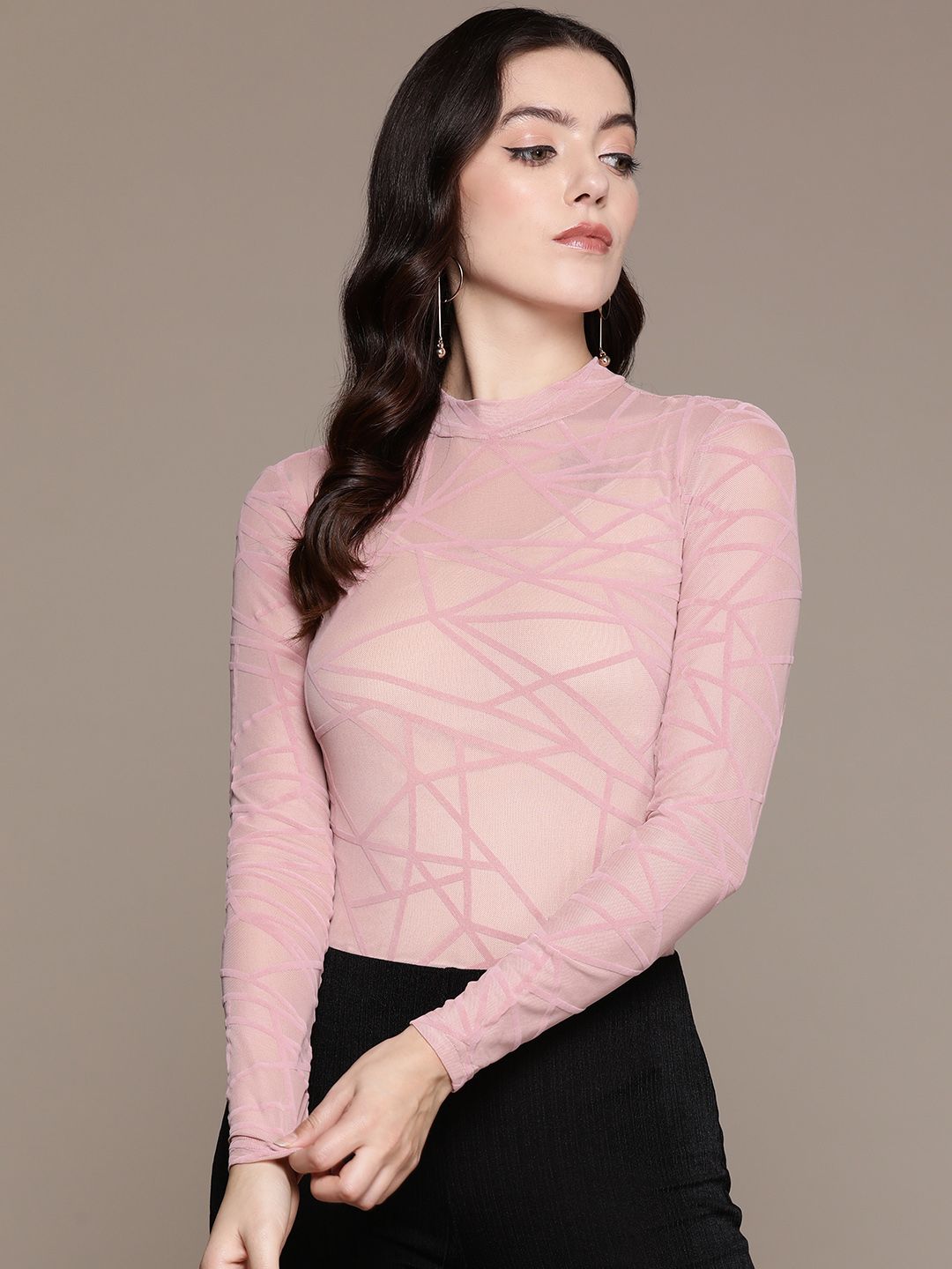 Label Ritu Kumar Geometric High Neck Bodysuit-picture-42