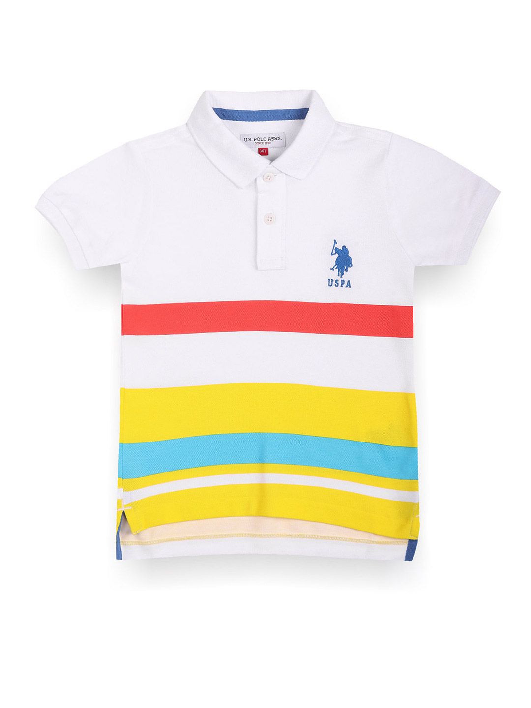 U.S. Polo Assn. Kids Boys Striped Pure Cotton Polo Collar Shirt