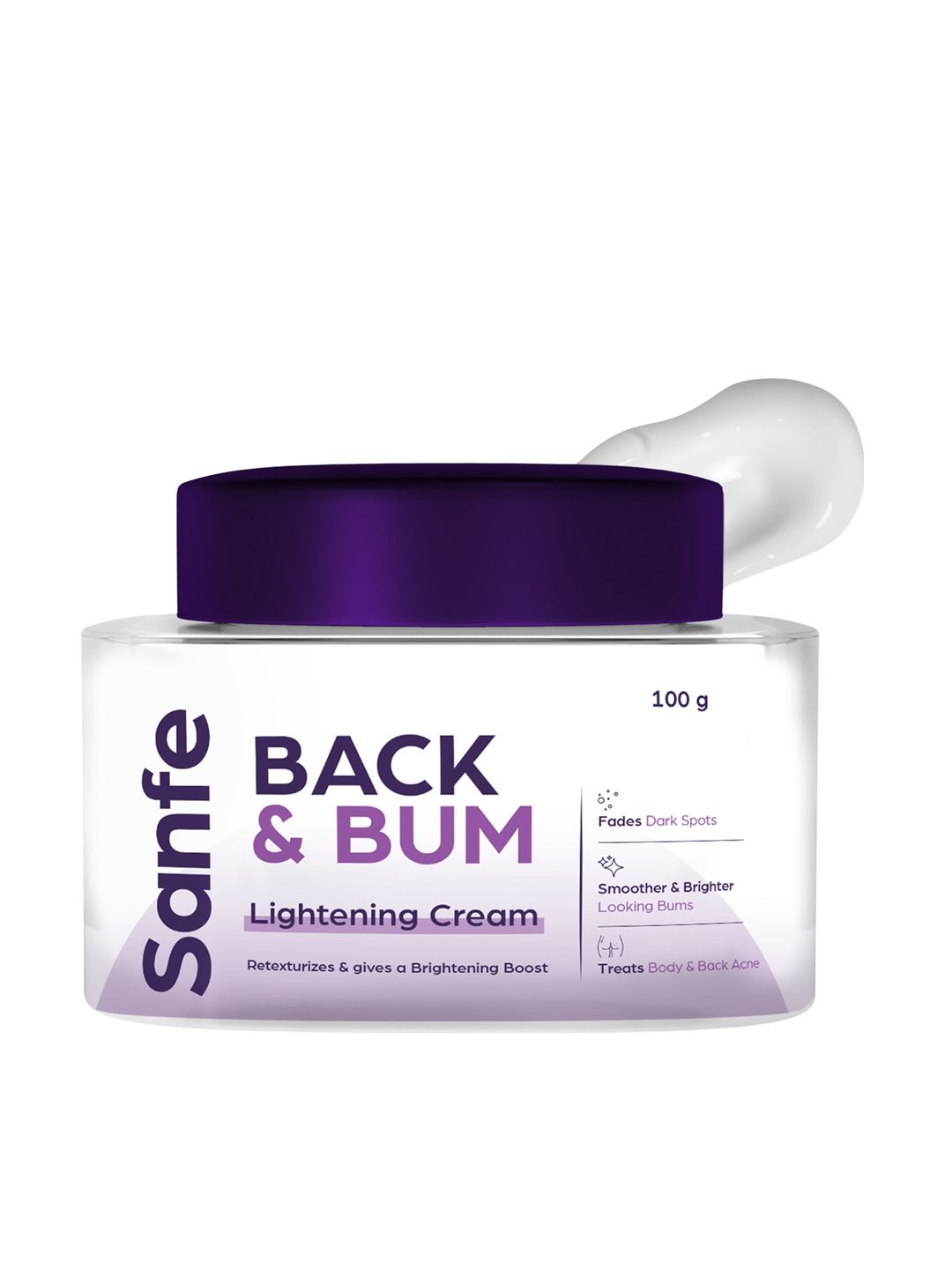 Sanfe Back & Bum Cream Lightening Cream For Dark Spots & Body Acne - 100g-picture-22