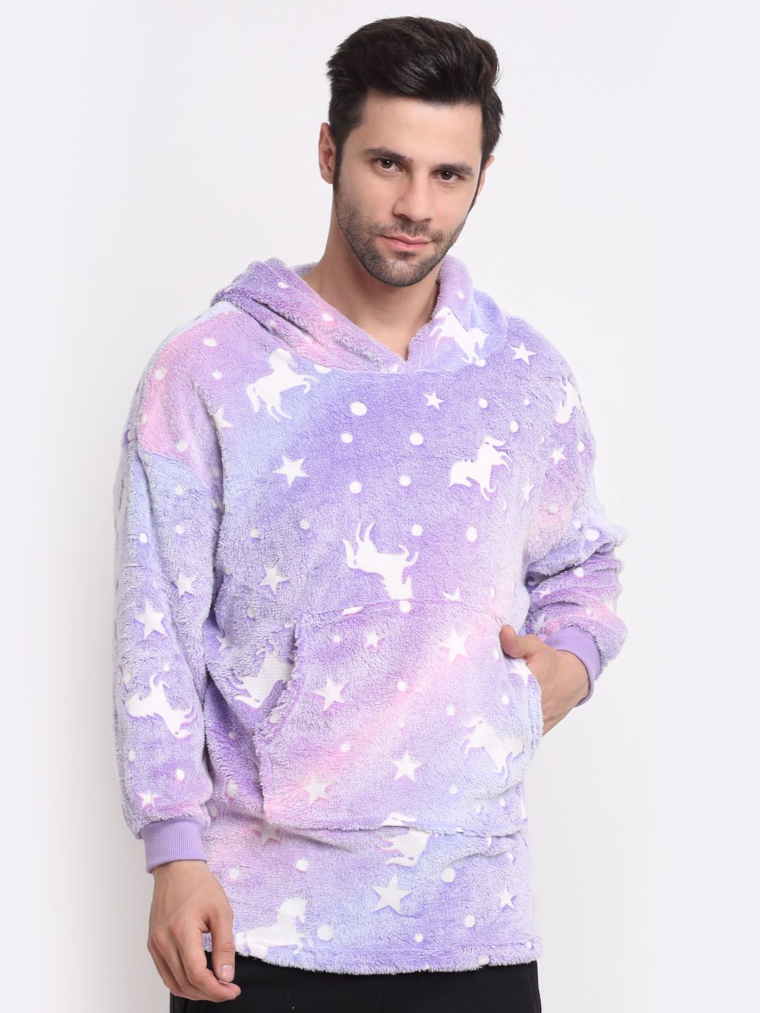 Cortina Unisex Purple Printed Hooded Sweatshirt-picture-30